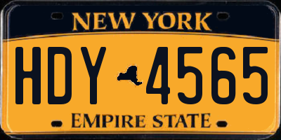 NY license plate HDY4565