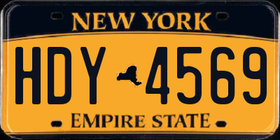 NY license plate HDY4569