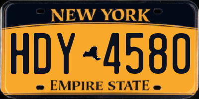 NY license plate HDY4580