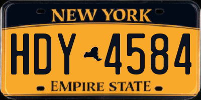 NY license plate HDY4584