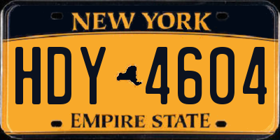 NY license plate HDY4604