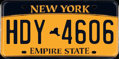 NY license plate HDY4606