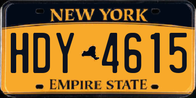NY license plate HDY4615