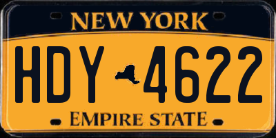 NY license plate HDY4622