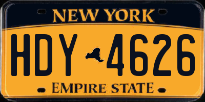 NY license plate HDY4626