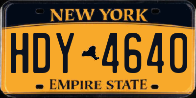 NY license plate HDY4640