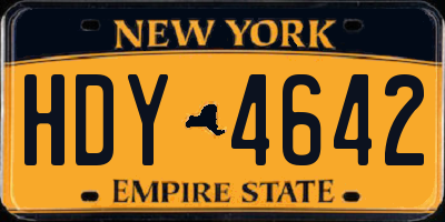 NY license plate HDY4642