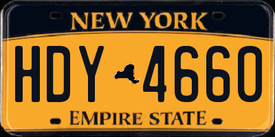 NY license plate HDY4660