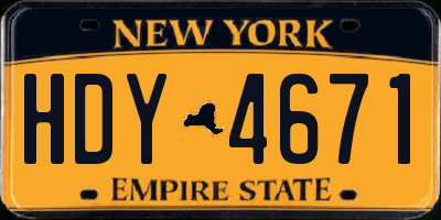 NY license plate HDY4671