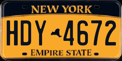 NY license plate HDY4672