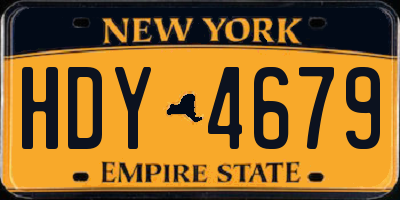 NY license plate HDY4679