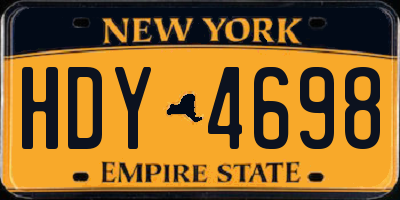 NY license plate HDY4698