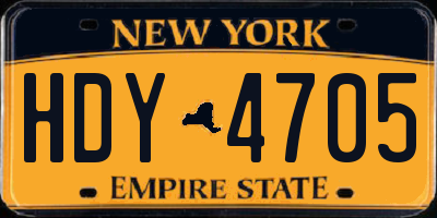 NY license plate HDY4705
