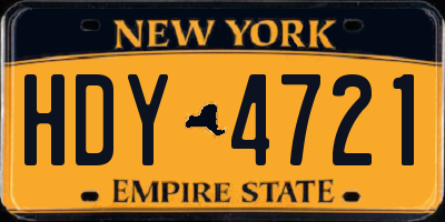 NY license plate HDY4721