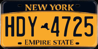 NY license plate HDY4725