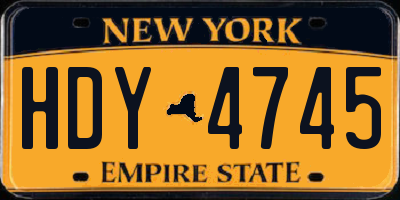 NY license plate HDY4745