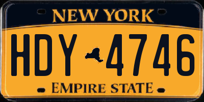 NY license plate HDY4746