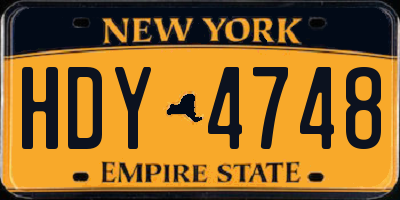 NY license plate HDY4748