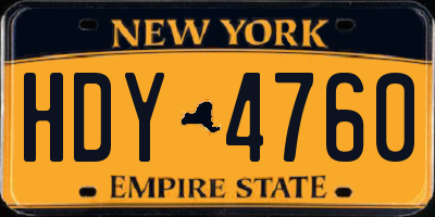 NY license plate HDY4760