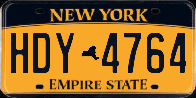 NY license plate HDY4764