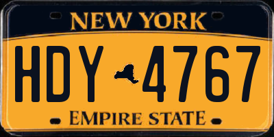 NY license plate HDY4767