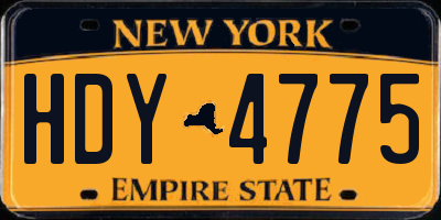NY license plate HDY4775