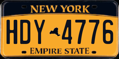 NY license plate HDY4776