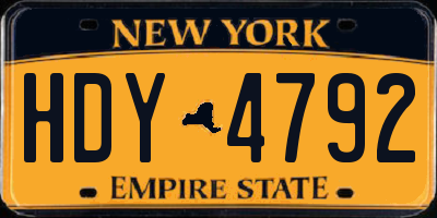 NY license plate HDY4792