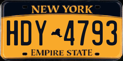NY license plate HDY4793