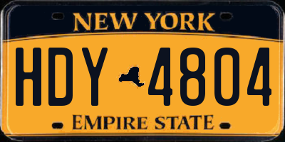 NY license plate HDY4804