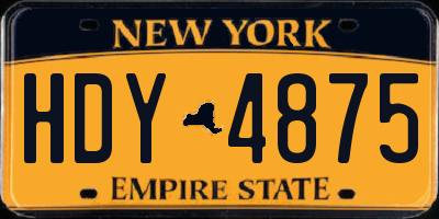 NY license plate HDY4875