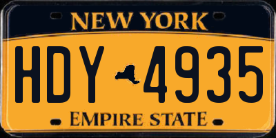 NY license plate HDY4935