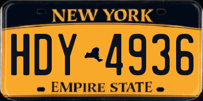 NY license plate HDY4936