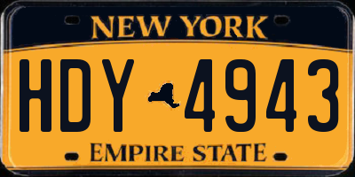 NY license plate HDY4943