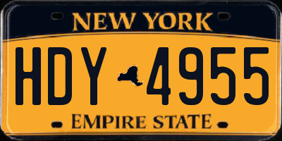 NY license plate HDY4955
