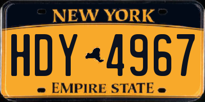 NY license plate HDY4967