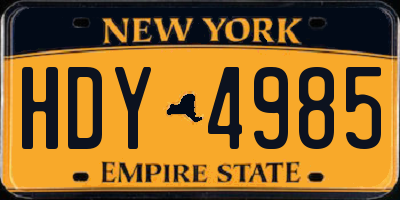 NY license plate HDY4985