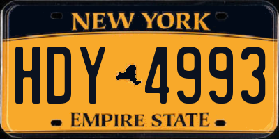 NY license plate HDY4993