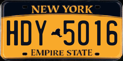 NY license plate HDY5016