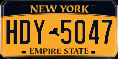 NY license plate HDY5047
