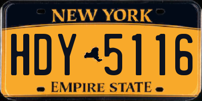 NY license plate HDY5116