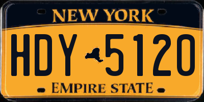 NY license plate HDY5120