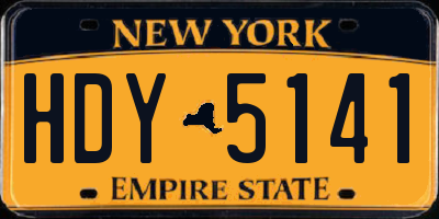 NY license plate HDY5141