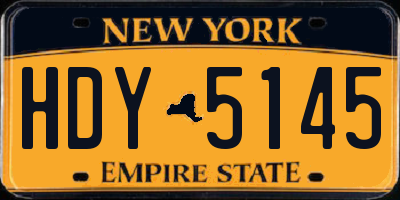 NY license plate HDY5145