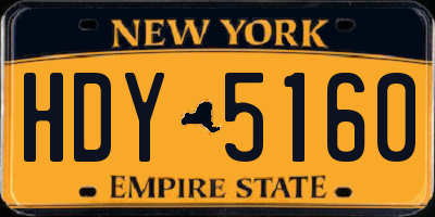 NY license plate HDY5160