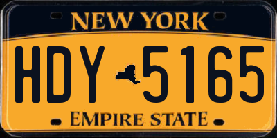 NY license plate HDY5165