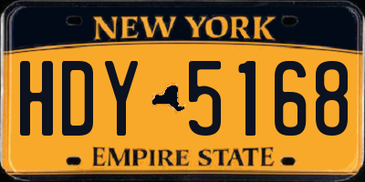 NY license plate HDY5168