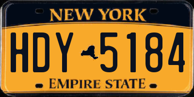 NY license plate HDY5184