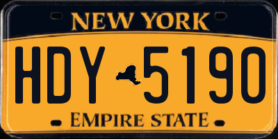 NY license plate HDY5190