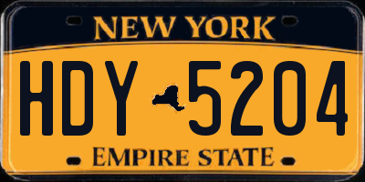 NY license plate HDY5204